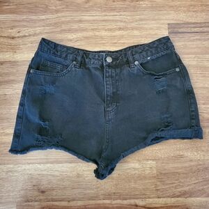 Denim Co. Size 8 Black Cutoff Jean Shorts